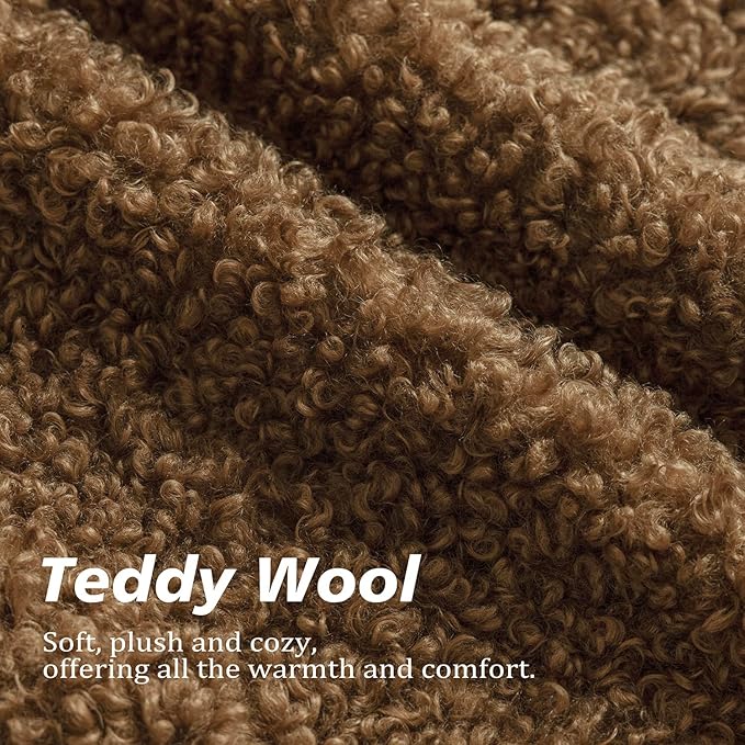 Foindtower 2 Pieces 16x16 Inch Dark Bronze, Faux Fur Throw Pillow Cover Accent Sherpa Furry Pillow Covers Fuzzy Soft Pillowcases Cozy Sheepskin Decorative Fleece Cushion Case for Bed Couch Living Room