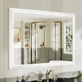 40x30 Inch White Bathroom Mirror for Wall, Thick Metal Framed Rectangle Mirrors for Over Sink, Bedroom, Living Room, Entryway, Anti-Rust, HD Tempered Glass