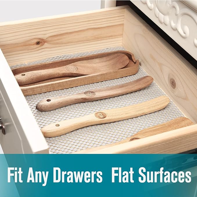 Shelf and Drawer Liner for Kitchen Cabinets Non-Adhesive, Non Slip Durable Strong Clean Long Size 12 Inches X 20 Feet, Shelves, Cabinets, Storage, Kitchen and Desks, Silver Gray