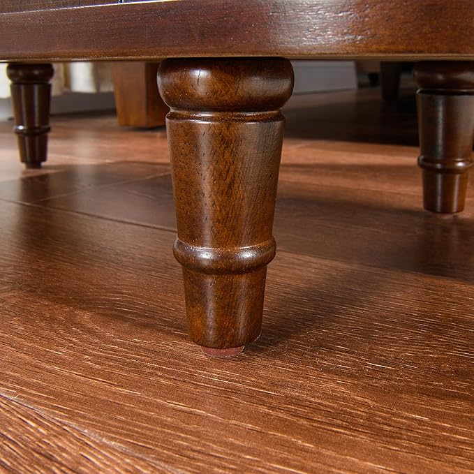 Wood End Table with 2 Drawers and Storage Shelf, Narrow Sofa Side Table for Living Room, Vintage Slim Nightstand Bedside Table for Bedroom, Slim Chair Side Table Cherry Walnut BG-A508-CY