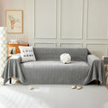 STACYPIK Soft Dark Gray Couch Cover for Pets, Herringbone Jacquard Sofa Covers for 3 Cushion Couch,Skin-Friendly Washable Sofa Covers for Loveseat, Non Slip Sectional Sofa Blanket Cover-91X150IN