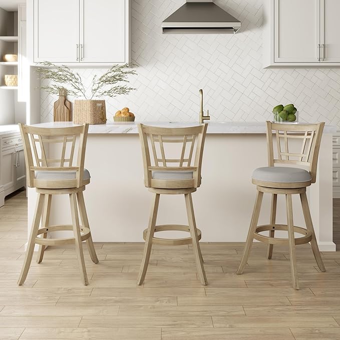 Hillsdale Fairfox 30.5" Wood Swivel Bar Height Stool, Natural