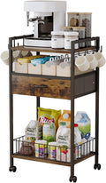 Small Coffee Bar Cart with Drawer Srorage, Coffee Bar Station Organizer Mug Cup Holder Stand, 3-Tier Coffee Table for Home Buffets & Sideboards, Office Coffee Station for Kichen, Entryway, Living Room