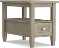 SIMPLIHOME Warm Shaker SOLID WOOD 14 inch Wide Rectangle Transitional Narrow Side Table in Distressed Grey for the Living Room and Bedroom