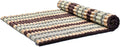 Leewadee - Foldable Floor Mattress - Japanese Roll Up Futon -Trifold Tatami Mat- Guest Floor Bed - Camping Mattress - Thai Massage Mat, Kapok Filled, 75 x 57 inches, Brown