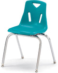 Jonti-Craft Berries 8148JC1005 Stacking Chair with Chrome-Plated Legs, 18" Height, Teal