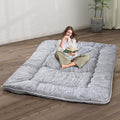 Japanese Floor Mattress,4" Thicken Japanese Floor Sleeping Pad Foldable,Futon Mattress Suitable for Camping and Guest Room (Grey, Queen (80" X 60"))