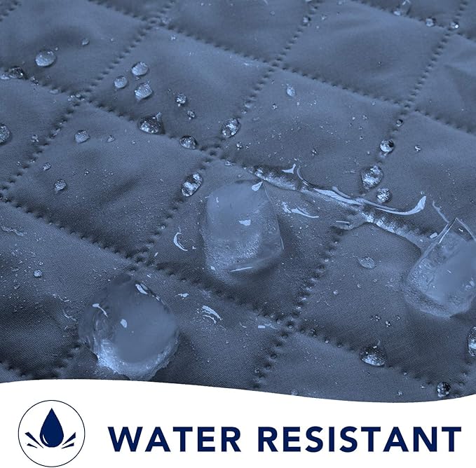 PureFit Reversible Sofa Couch Cover Water Resistant Couch Covers for 3 Cushion, Washable Furniture Cover with Non-Slip Foam and Adjustable Strap for Dogs, Pets (Oversized Sofa, Dark Blue/Light Blue)