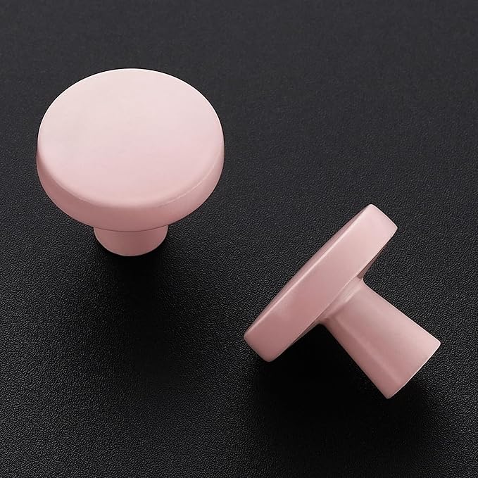 Ravinte 30 Pack Drawer Pulls 1-1/4 Inch Kitchen Cabinet Knobs Solid Round Dresser Drawer Knobs Pink Dresser Knobs Drawer Knobs Simple Cabinet Hardware for Cupboard Drawer Pulls