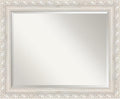 Amanti Art White Bathroom Mirror for Over Sink, 28x34 Opera Off White Rectangle Vanity Mirror, Large Traditional Wood Frame, Hangs Horizonally and Vertically, Bathroom Wall Decor, Beveled Edge from WI