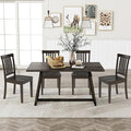 COLAMY Wooden Dining Chairs Set of 4, Solid Rubberwood Kitchen & Dining Room Chairs,Windsor Style Seating, Rustic Dining Table Chairs, Non-Slip Foot Pads, Farmhouse & Traditional Seating,Dark Brown
