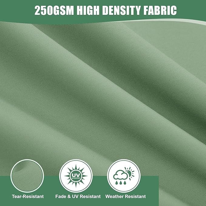 Chaise Lounge Cushions Outdoor Set of 2 - Waterproof and Fade Resistant Sun Lounger Replacement Cushions - Patio Lounger Pads with Removable Cover for Pool, Deck, 80 x 26 x 3 Inch, Sage Green