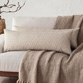Foindtower Set of 2 Decorative Long Body Lumbar Throw Pillow Covers Vintage Accent Farmhouse Cushion Covers Neutral Home Decor for Sofa Couch Chair Bedroom Living Room Outdoor,14×36 Inch,Ivory Beige