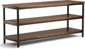 SIMPLIHOME Skyler SOLID MANGO WOOD 60 inch Wide Industrial TV Media Stand in Dark Cognac Brown For TVs up to 65 inches for the Living Room and Entertainment Center