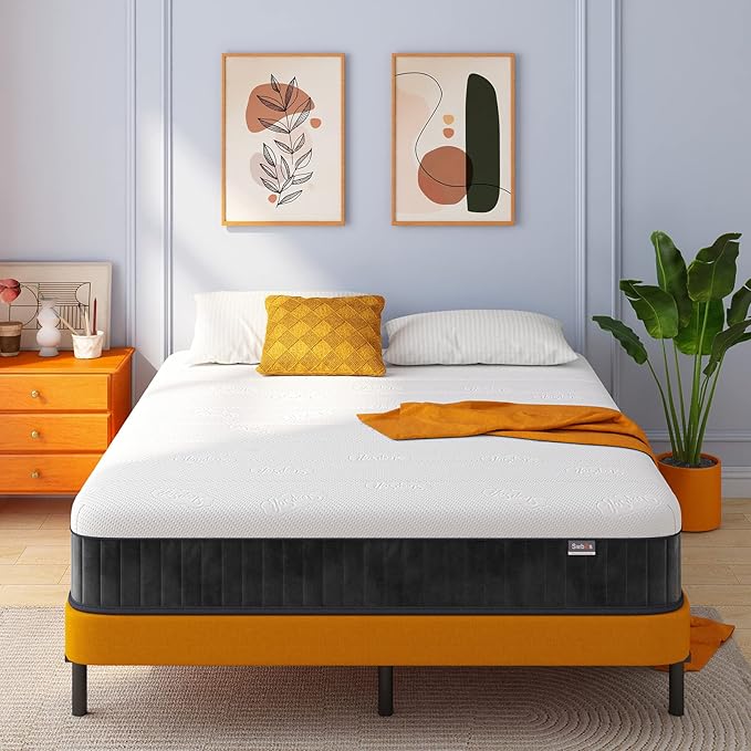 Mattress Queen Size, 10 Inch Firm Queen Mattress Size with Hybrid Queen Bed Mattress in a Box, Pressure Relief & Supportive