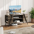 TV Stand for 60 55 50 45 Inch TV, 47" Mid Century Modern Entertainment Center with Adjustable Open Shelves & Metal Legs, Industrial Media Console Table for Living Room, Oak