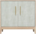 Sango Shagreen 2-Door Cabinet, Natural Finish Storage Cabinet with Faux Shagreen Texture, Brass Handle, Adjustable Shelf, Timeless Luxury Design, Versatile Furniture for Living Room or Dining Room