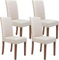 Parsons Kitchen Dining Chair Set Room Modern Upholstered Stylish Fabric High Back with Bronze Nailhead Trim