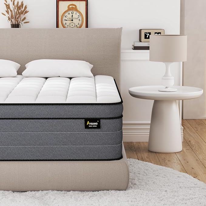 Full Size Mattress 12 Inch, Hybrid Full Bed Mattress with Gel Memory Foam and Pocketed Springs, Pressure Relief & Medium Firm Feel, Bed in a Box, CertiPUR-US