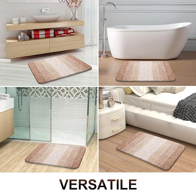 OLANLY Bathroom Runner Rugs 59x17, Extra Soft Absorbent Microfiber Bath Rugs, Rubber Backing, Quick Dry, Machine Washable Bath Mats for Bathroom Floor, Tub and Shower, Home Decor Accessories, Beige