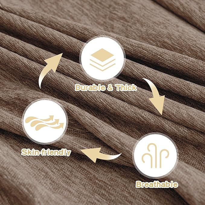 MYSKY HOME Oversized Sofa Covers Couch Covers for 3 Cushion Couch Sofa Pet Friendly, L Shaped Couch Cover Sectional Couch Cover Non Slip Furniture Protector for Kids, 91"x150", Sand