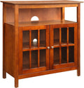 Convenience Concepts Big Sur Highboy Stand 36" Modern Entertainment Center for TVs up to 40", Storage Cabinet for Dining, Living, & Family Room, Console Hall Table with Shelves, unspecified, Cherry