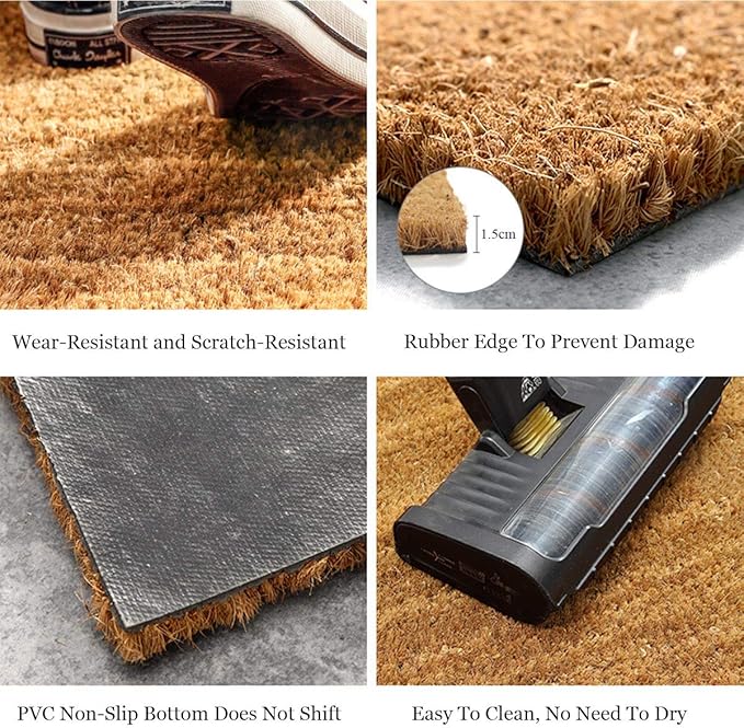 Funny Coir Doormat Magical Fantasy Front Door Mat Entryway Indoor and Outdoor Mat with Heavy Duty Front Porch Decor Welcome Mats for Entrance Way Decor Natural Coconut Thick Brown Mat 23.7x15.7 inch