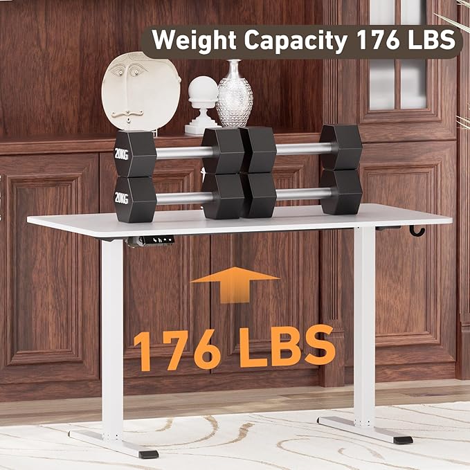 Ywin Electric Height Adjustable Standing Desk with Wheels, 63 x 24 inches Ergonomic Stand Up Desk for Home Office