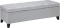 Christopher Knight Home Ottilie Fabric Storage Ottoman, Light Grey 17.50”D x 51.25”W x 17.43”H
