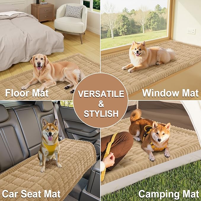 Smiry Couch Cover for Dogs Washable, Non Slip Fuzzy Pet Couch Covers for 3 Cushion Sofa Pet Friendly, Thick Soft Sofa Slipcovers Cushion Protector (Camel, 27.6" x 82.7")
