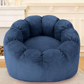 HABUTWAY Giant Bean Bag Chair for Adults/Kids/Teens, Pumpkin Bean Bag Couch Comfy Reading Chair for Bedroom, Corduroy Lazy Sofa Loughe Chair with Wider Seat Depth & Non-Slip Bottom(Blue)