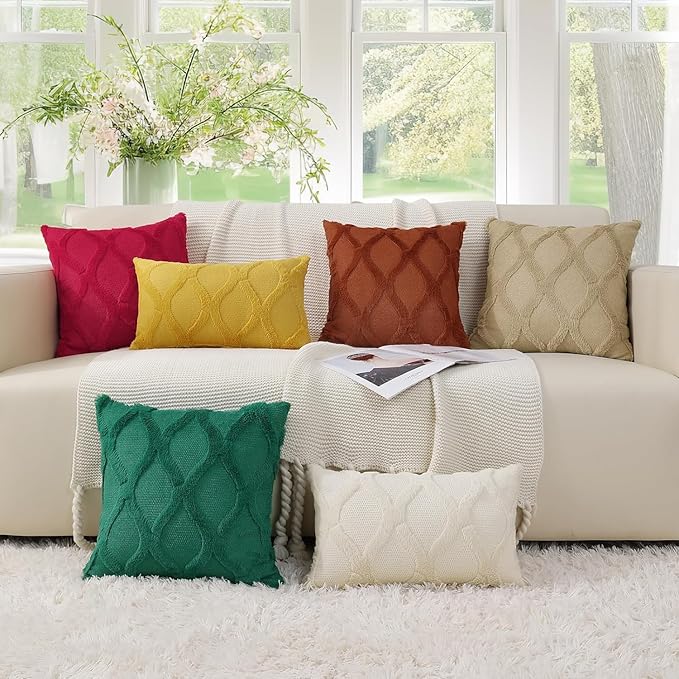 decorUhome Throw Pillow Covers 26x26 Inch Set of 2, Soft Plush Faux Fur Wool Black Couch Pillow Covers, Decorative Neutral Pillow Cases for Bed Sofa Living Room Home Decor
