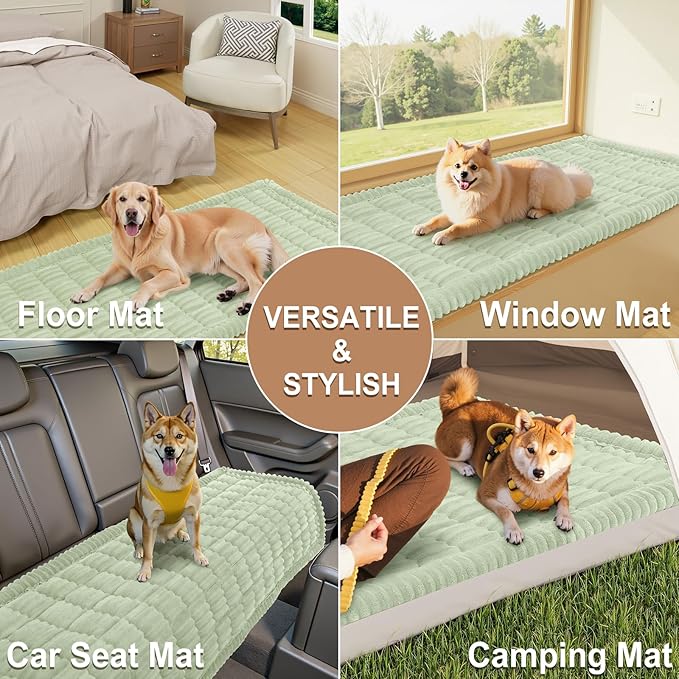 Smiry Couch Cover for Dogs Washable, Non Slip Fuzzy Pet Couch Covers for 3 Cushion Sofa Pet Friendly, Thick Soft Sofa Slipcovers Cushion Protector (Green, 27.6" x 82.7")