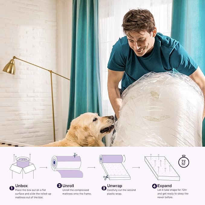 NapQueen Full Size, 12 Inch Anula Green Tea Infused Memory Foam Mattress, Bed in a Box, CertiPUR-US Certified Mattress