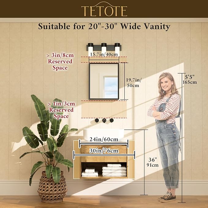 TETOTE Gold Bathroom Mirror 16" x 20" Brushed Gold Brass Rectangle Beveled Framed Bathroom Vanity Mirror for Over Sink, Tempered Glass, Shatterproof, Modern Farmhouse Bedroom, Entryway, Living Room