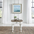 Liberty Furniture River Place Living Room End Table - Riverstone White & Tobacco