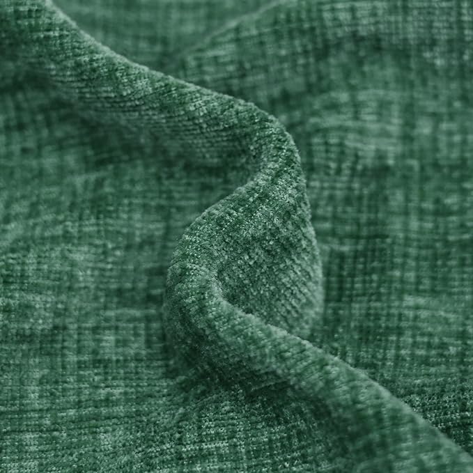 CaliTime Throw Pillow Covers Decorative 16 X 16 Inches Pack of 2 Cozy Chenille Cushion Cases for Couch Sofa Bed Living Room Home Dark Green
