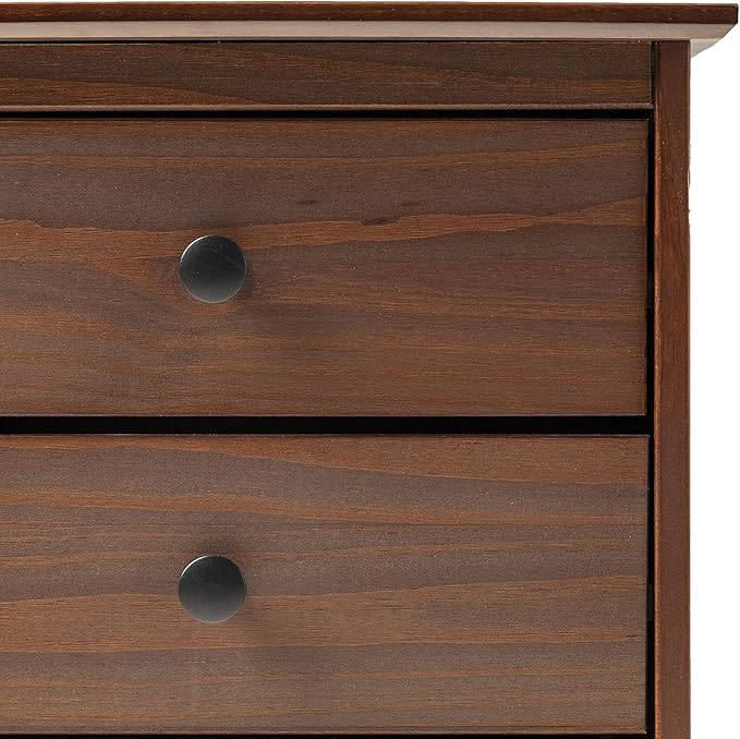 Walker Edison Traditional Wood 3 Drawer Nightstand Side Table Bedroom Storage Drawer and Shelf Bedside End Table, 18 Inch, Walnut
