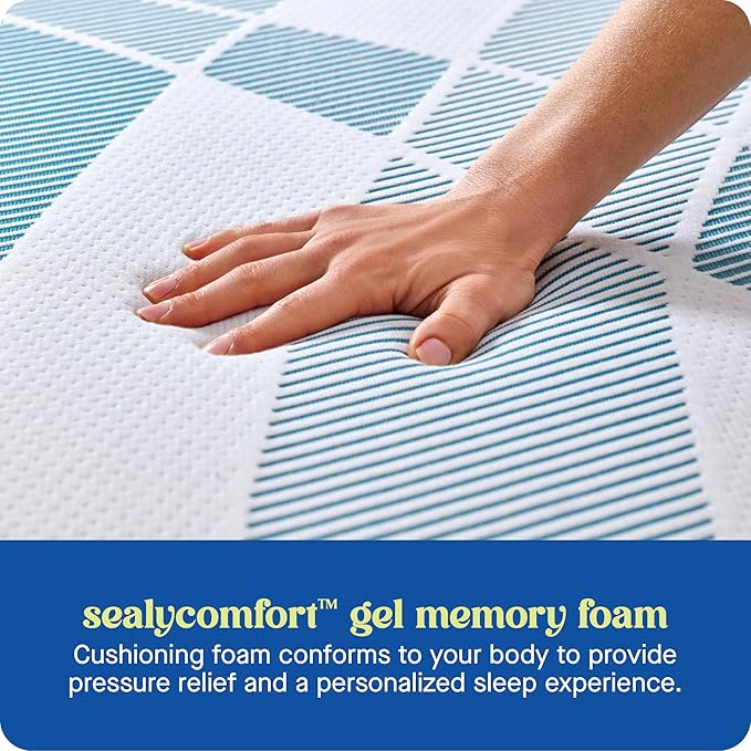 Sealy Dreamlife 14” Hybrid Mattress-in-a-Box, Twin, SealyComfort Gel Memory Foam, SealyResponsive Encased Coils, Machine Washable Cover