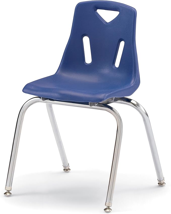 Berries Jonti-Craft 8148JC6003 Stacking Chairs with Chrome-Plated Legs, 18" Height, Blue, Pack of 6