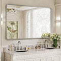 Large Bathroom Mirror 30x56 inch, Gorgeous Deep Frame Wall Vanity Mirror for Over Sink with Shatterproof Tempered Glass, Hanging Horizontal or Vertical, Silver
