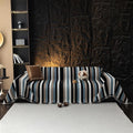 STACYPIK Boho Chenille Sofa Cover, Soft Jacquard Leaves Couch Cover, Non-Slip Loveseat Cover for Sectional Sofa, Washable Pet Protector for 3 Cushion Couch,Multi-use Vintage Throw Slipcover-71x150IN