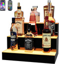 MESAlLUP 16 Inch 3 Tier LED Lighted Liquor Bottle Display Shelf with Remote Control, Detachable Multi Color Lighting Bar Accessories for Home, Party & Commercial Use