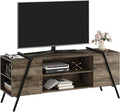 Garvee 55 Inch TV Stand with Slanted Metal Legs, Industrial Media Console with Adjustable Open Shelves, Wooden Entertainment Center Television Stand for Living Room, Bedroom, Oak