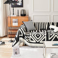 HANDONTIME Boho Sofa Covers for Dogs Black Couch Sofa Covers for 3 Cushion Couch Sofa Beige Chenille Sofa Slipcover Washable Sectional l Shaped Covers Pets Protector Furniture Covers, 71" X134"