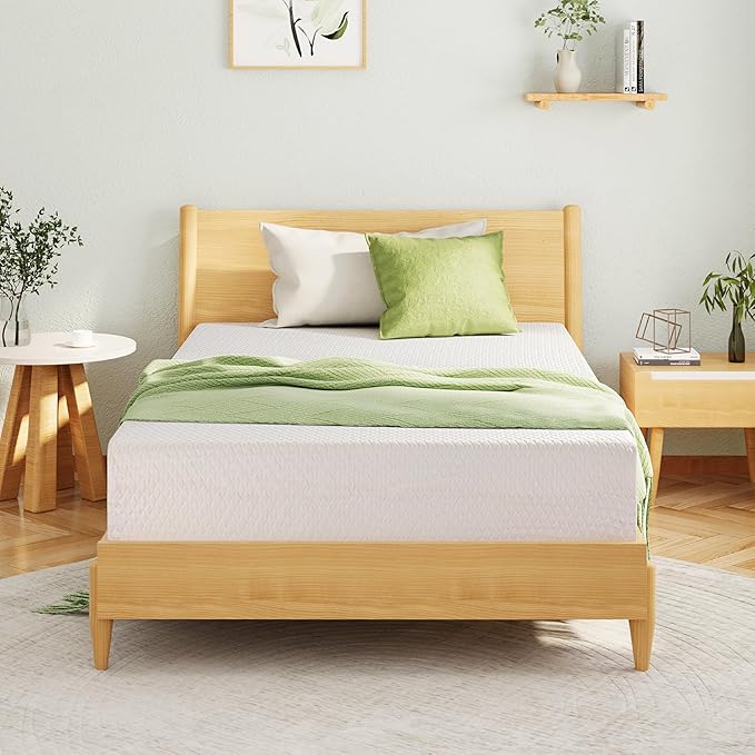 12 Inch Queen Mattress, Memory Foam Mattress in a Box with Cooling Green Tea Gel, Relieve Pressure with Medium Support, CertiPUR-US Certified, 80''L x 60''W, White