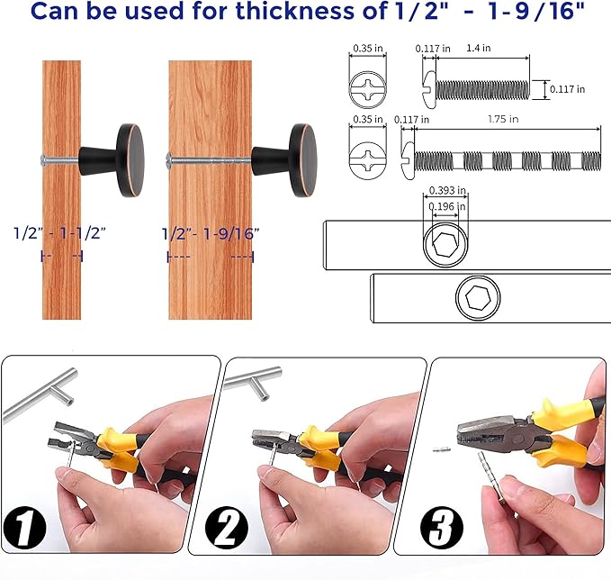 Ravinte 10 Pack Drawer Pulls 1-1/4 Inch Kitchen Cabinet Knobs Solid Round Dresser Drawer Knobs Oil-Rubbed Bronze Dresser Knobs Drawer Knobs Simple Cabinet Hardware for Cupboard Drawer Pulls