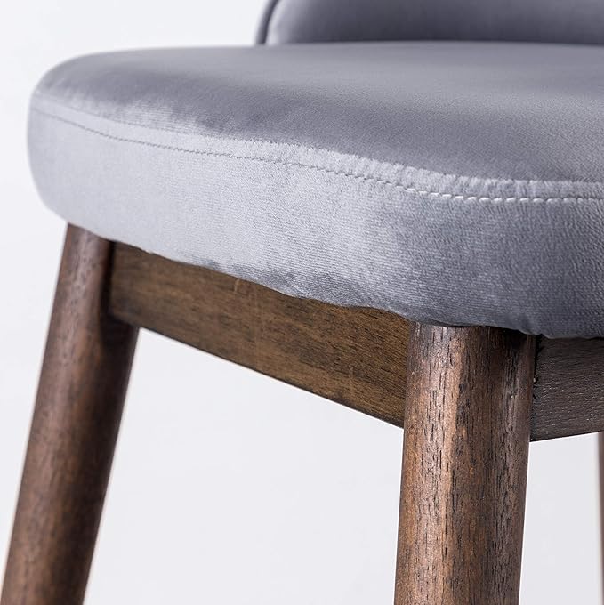 Roundhill Furniture Leland Fabric Upholstered Wingback Bar Stools, Set of 2, Gray