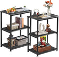 VECELO Tall End Side Table,30" Height Nightstand with 3-Tier Storage Shelf for Living Room Bedroom Office Hallway Study