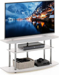 Furinno Frans Turn-N-Tube TV Stand for TV Size up to 43 Inch, 3-Tier, White Oak
